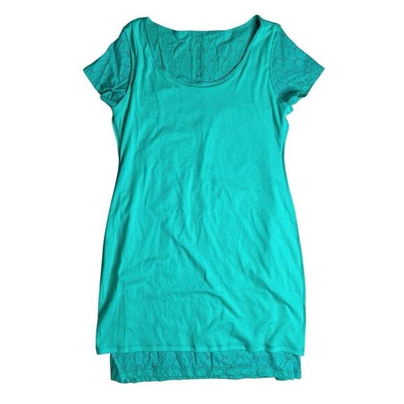 Isaac Mizrahi Green Knit Eyelet Shift Dress XL NWT Designer‎ Summery Casual - Picture 5 of 12